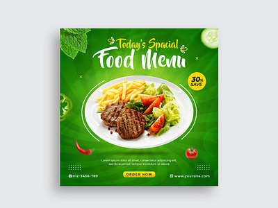 Vegetable social media post template by Yunus Ahmad on Dribbble