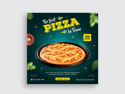 Food social media promotion and Instagram post design template