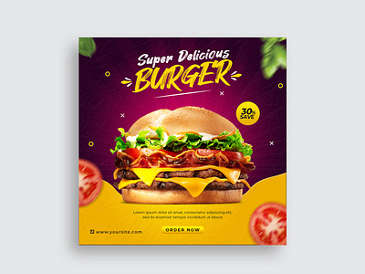 Food social media promotion and Instagram post design template