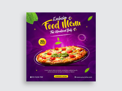 Food social media promotion and Instagram post design template