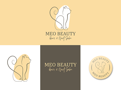 Beauty Salon Logo and Branding branding cats design icon logo single line vector