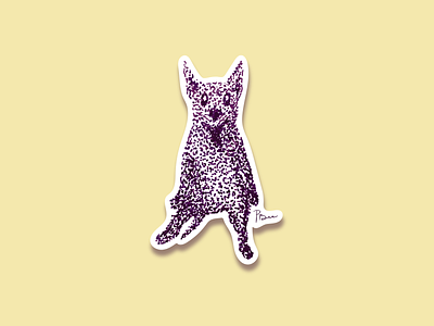 Pointillism Dog Sticker - Wynn design dog illustration pointillism sticker vector