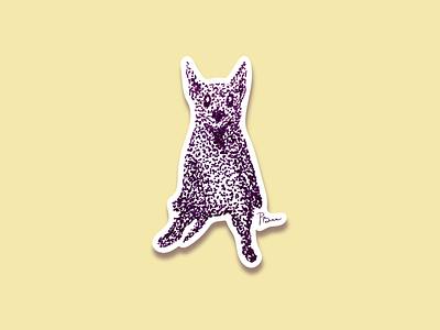 Pointillism Dog Sticker - Wynn