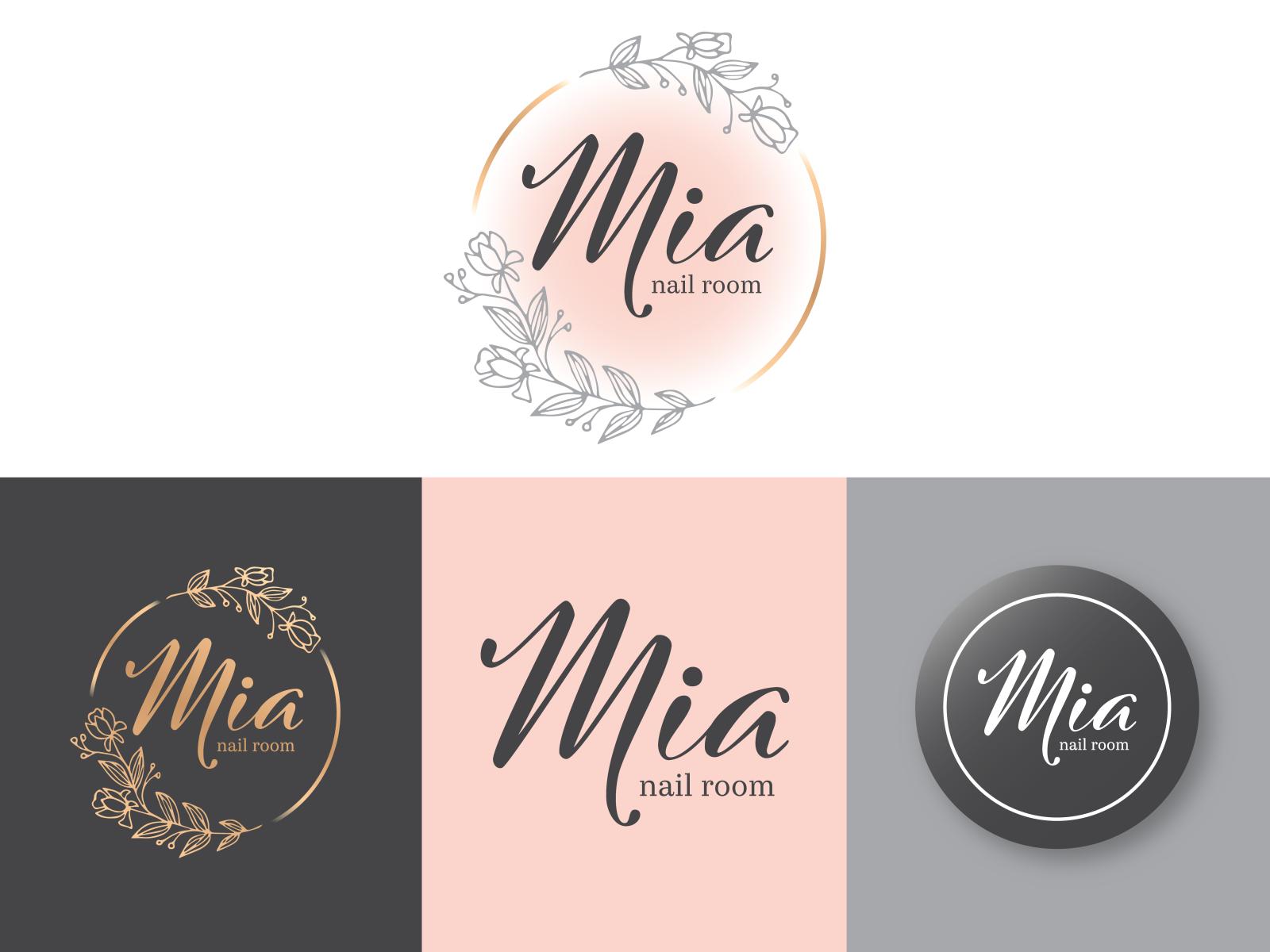 Floral Nail Salon Logo and Branding by Patricia Burleigh on Dribbble