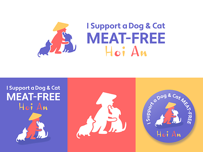 Dog & Cat Meat-Free Hoi An, Vietnam branding cat cats design dog dogs illustration logo pet sticker vector vietnam volunteer