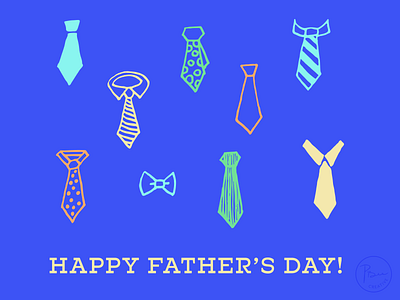 Father's Day Card with Tie Icons-Colorful