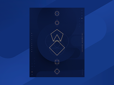 Quadrivium. Sacred Geometry. blue design geometry poster quadrivium