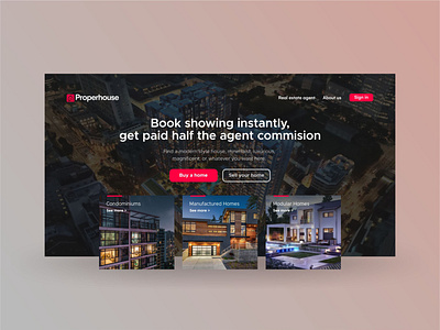 Properhouse Landing Page Design brand agency brand design brand identity branding design landing page landing page design landingpage ui website website concept website design