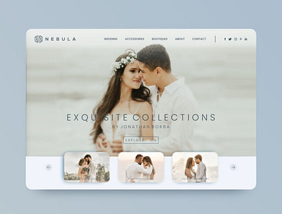 Nebula Wedding Landing Page Design advertisement design apps brand agency brand design brand identity branding design minimalist ui uidesign