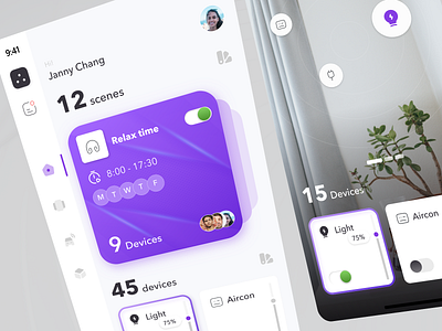 Smarthome Concept ! Mobile App 2 app design ui