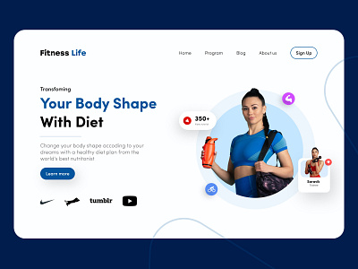 Fitness Landing Page app branding fitness graphic design ui ux vector xd