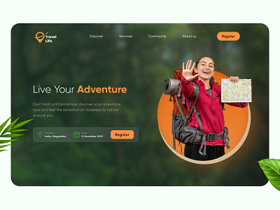 Travel Life - Travel Landing Page branding design graphic design landingpage ui ux vector website