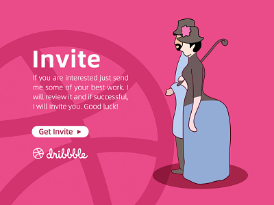 Dribbble Invite flat typography