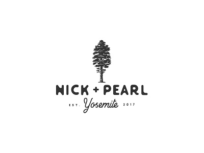 Nick + Pearl Logo branding graphic design illustration logo design tree type typogaphy