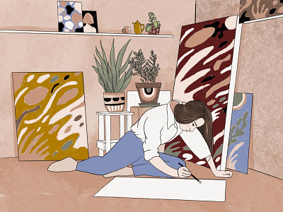 Woman on confination catwoman design illustration procreate selfie woman