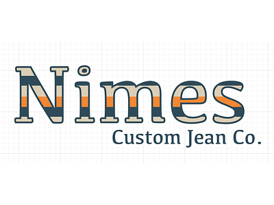 Nimes Custom Jean Co. branding identity jeans logo