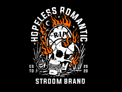 Hopeless Romantic apparel artwork clothing design graphic illustration logo skull skull art streetwear vector