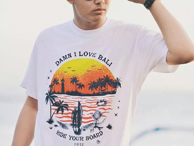 Damn I Love Bali Print apparel artwork brand clothing corel design graphic illustration surf vector