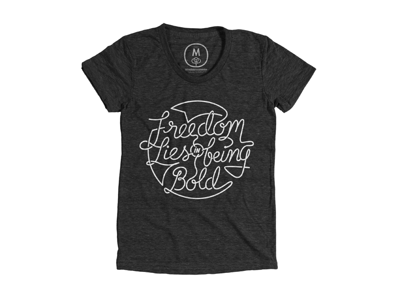 Freedom Lies In Being Bold - Robert Frost cottongram fontype gif handmade lettering quote quotetype script typeface typography vintage