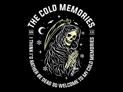 The Cold Memories Merch #1 apparel artwork branding clothing design graphic grimmreaper illustration logo skull streetwear ui vector