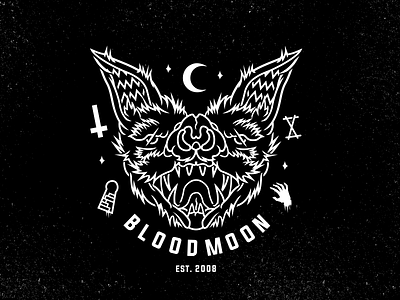 Blood Moon artwork band bat character cover dark design graphic logo merch simple vector