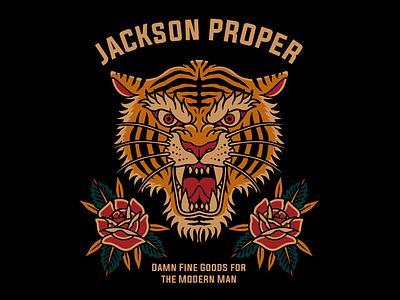Jackson Proper apparel branding clothing design graphic graphic design illustration logo streetwear tattoo tiger traditionaltattoo ui vector