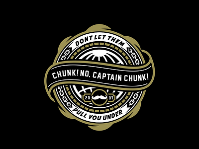 Chunk No Captain Chunk apparel artwork badges band brand clothing cncc design flat logo merch web