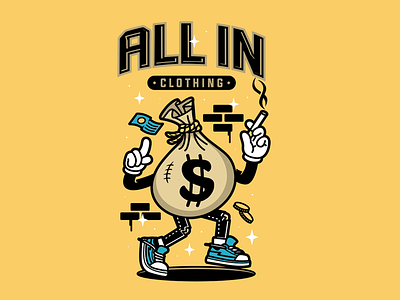 All in clothing apparel branding clothing design graphic illustration logo streetwear ui vector