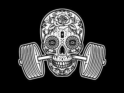 Sugar Skull Barbell apparel art artwork branding clothing design graphic illustration logo skull streetwear sugarskull ui vector