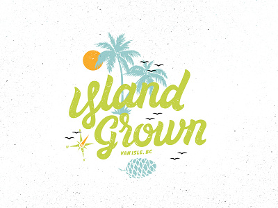 Island Grown beach branding design graphic identity logo mascot script typography