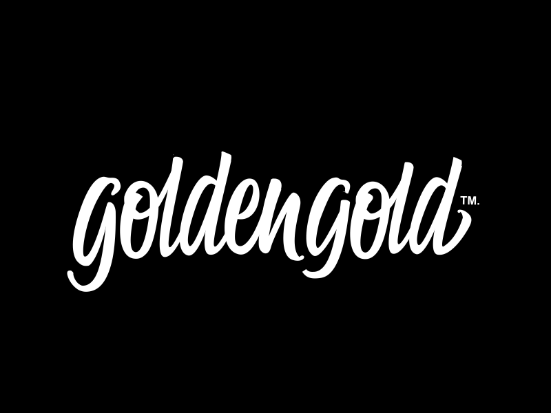 Golden Gold branding clothing design flat fontype graphic identity logo script typeface typography web