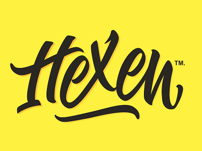 Hexen flat font handtype hanmade identity lettering logo logotype mascot typography vector