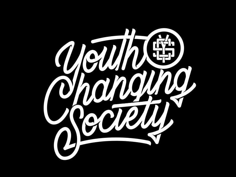 Youth Changing Society flat font handtype hanmade identity lettering logo logotype mascot typography vector