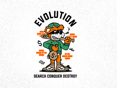 Evolution Clothing branding cartoon character clothing corel design flat graphic identity illustration logo streetwear