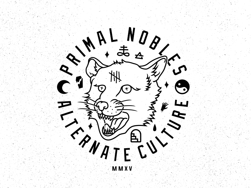 Primal Nobles animal artwork bold branding clothing fox identity logo simple streetwear symbol tattoo