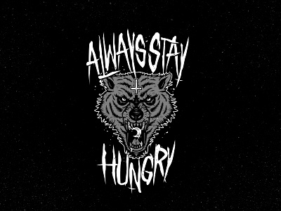 Always Stay Hungry adobe artwork bold design illumination illustration logo simple skull wolf