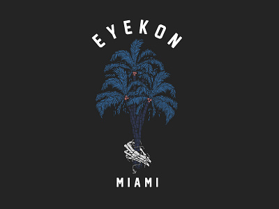 Eyekon Miami apparel artwork badge bottle clothing design graphic linework logo skull streetwear vector