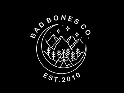 Bad Bones Co. apparel artwork design flat graphic icon logo monoline mountain streetwear vector