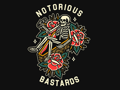 NOTORIOUS BASTARDS apparel artwork branding clothing design graphic identity illustration streetwear vector