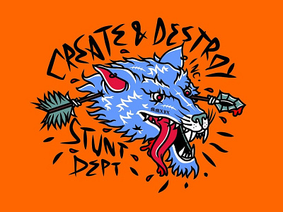 Create And Destroy apparel branding clothing design flat graphic identity logo streetwear vector wolf