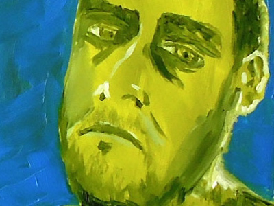 Moving up in the world impressionist oil oil on canvas oil painting self portrait