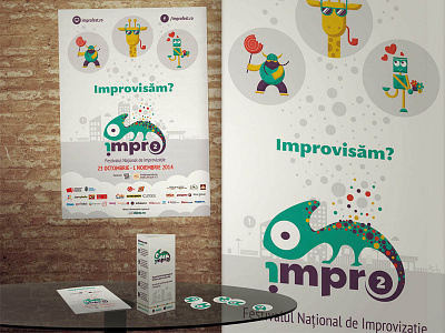 Impro Logo and stationary design chameleon design impro logo stationary