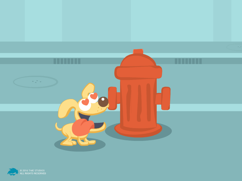 Overexcited Dog animate dog hydrant overexcited stickchat