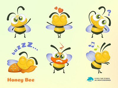 Honey Bee bee honey illustrator stickers