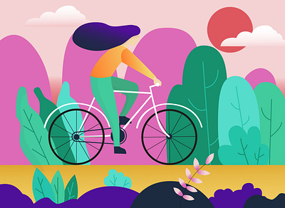 Let's Go Ride! animation app art design flat illustration illustrator minimal vector website