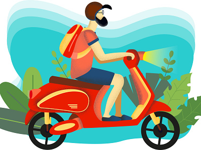 Scooter Style animation app art design flat illustration illustrator minimal web website