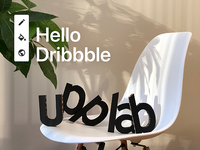 Hello Dribbble! debut logo paper typography