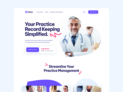 Bona General Practice Management general practice hero homepage landing page medical saas webdesign