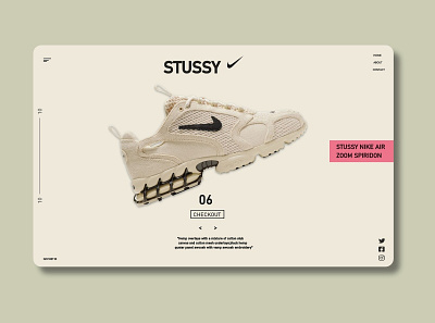 Stussy Nike zoom simple Landing page adobe design product design ui ui ux ui design uidesign uidesigner ux ux design web