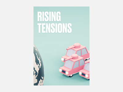 Rising Tensions 3d climate change illustration minimalist poster